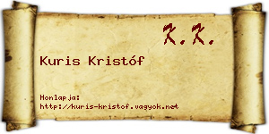 Kuris Kristóf névjegykártya